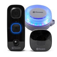 Swann Dual Powered Video Doorbell and Wi-Fi Smart Wired Audio and Visual Siren Alarm Kit 