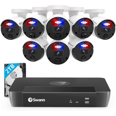 Swann 16-Channel 8-Camera 4K ProForcer Ultra HD security camera system with 2TB PoE Cat5 NVR Security System with Advanced Analytics