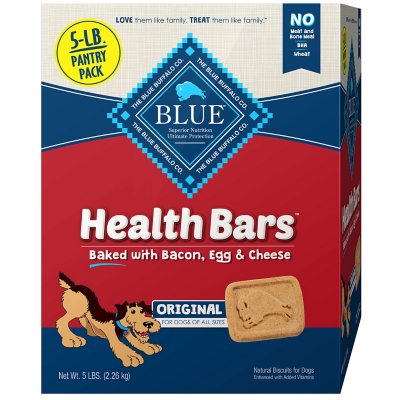 BLUE Buffalo Health Bars Crunchy Dog Treat Biscuits, Bacon, Egg & Cheese (5  lbs.) - Sam's Club