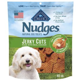 Blue Buffalo Nudges Natural Jerky Cut Dog Treats, Chicken Flavored, 40 oz.