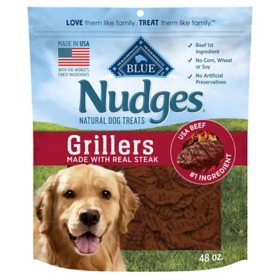 Blue Buffalo Nudges Grillers Natural Dog Treats, Steak Flavored 48 oz.