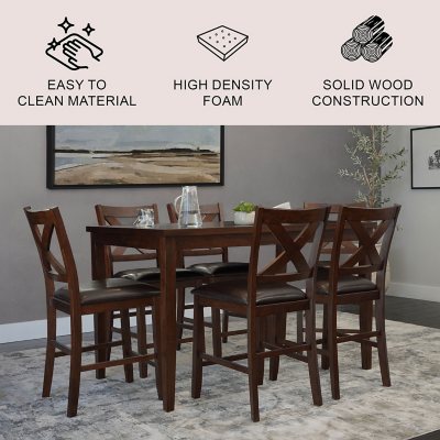 Edgewater Counter Height 7 Piece Dining Set Assorted Colors