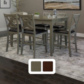 Edgewater Counter Height 7 Piece Dining Set, Assorted Colors
