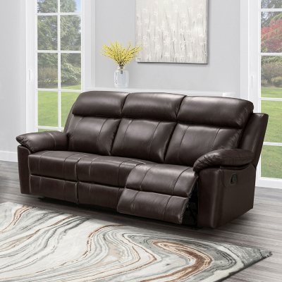 Amsterdam Tan Leather 3-Seat Recliner Sofa - #22P80