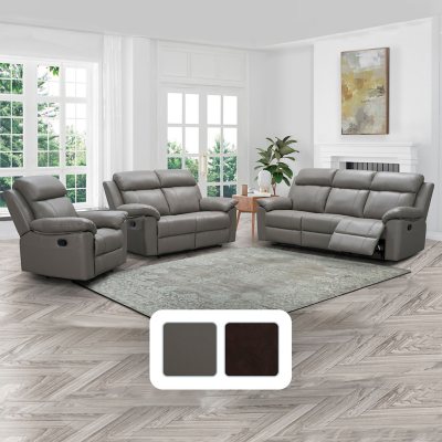 Manhattan grey top on sale grain leather sofa