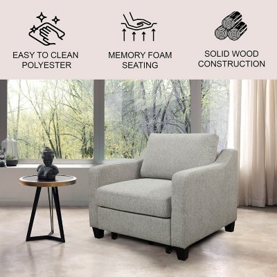 Marley Stain Resistant Fabric Chair With Pullout Bed Sam s Club