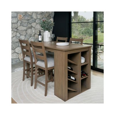 Kaylen 5 Piece Storage Counter Height Dining Set Ash Blonde