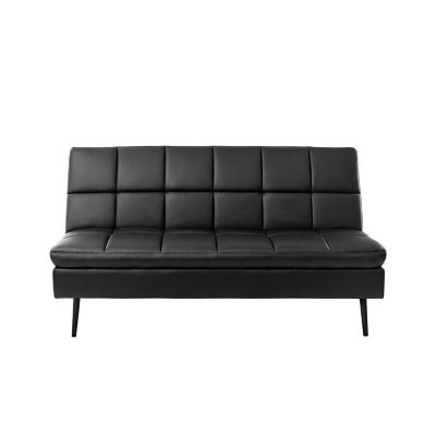 4416K by Global Trade Unlimited - BLACK PVC CLICK-CLACK FUTON SOFA