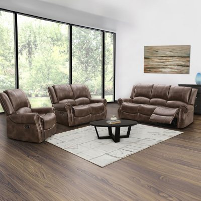 Brown leather recliner matthew discount