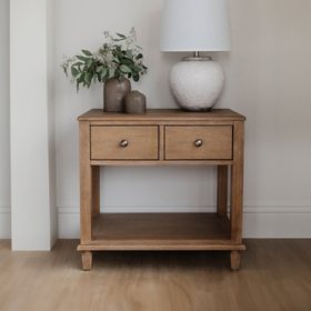 details by Becki Owens Ren 2-Drawer Nightstand, Distressed Natural Wood Finish