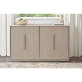 Mila Solid Wood Console Server 60", Weathered Beige