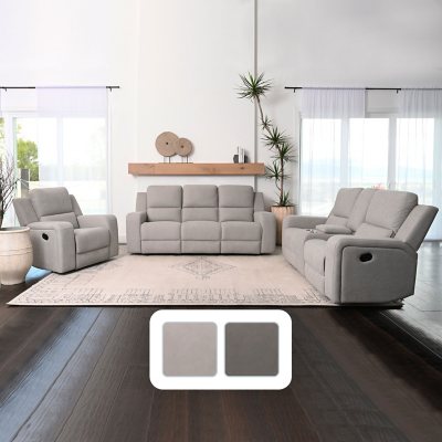 Margo 3-Piece Fabric Manual Reclining Sofa Set