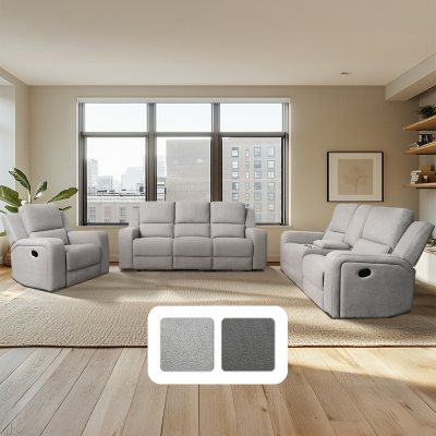 Margo 3-Piece Fabric Manual Reclining Sofa Set