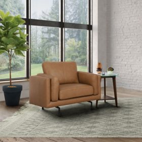 Landon Top-Grain Leather Chair, Assorted Colors