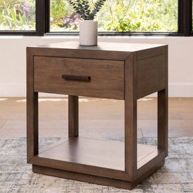 Marlow Solid Wood 1-Drawer End Table, Natural