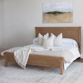 details by Becki Owens Ren Platform Bed, Distressed Natural Wood Finish, Assorted Sizes