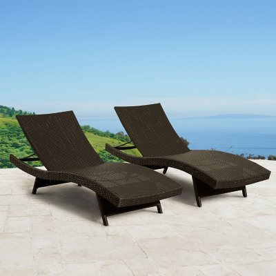 Abbyson Loyola 2-Pack Wicker Chaise Lounger - Sam's Club