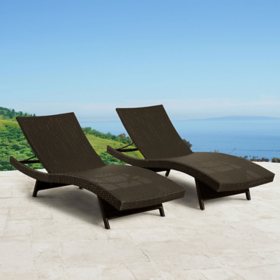 Abbyson Loyola 2-Pack Wicker Chaise Lounger