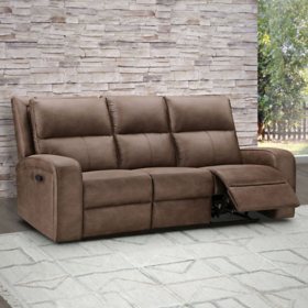 Bryceton Fabric Manual Reclining Sofa, Dark Brown