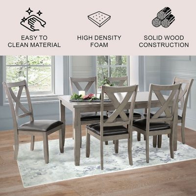 Edgewater 7 Piece Wood Dining Set Assorted Colors Sam s Club