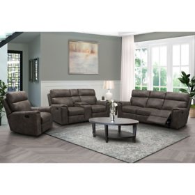 Denver Fabric 3-Piece Reclining Sofa Set, Assorted Colors