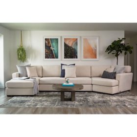 Elliot Stain-Resistant Cuddler Sectional, Assorted Colors