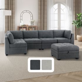 Nixon 6-Piece Modular Sectional with Storage Ottoman