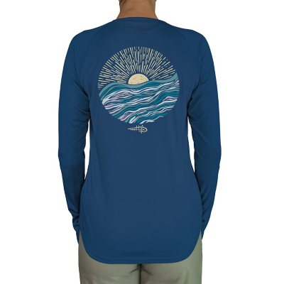 Reel Life Blue UV Long Sleeve Sz M Mens Fishing Sport Athletic Shirt  Graphic Top
