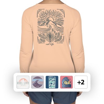 Reel Life Women's Long Sleeve Jax Beach UV Protective Shirt (Peach Parfait, S)