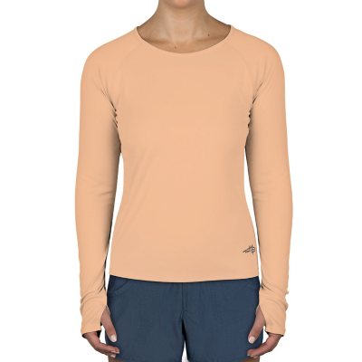 Reel Down Long sleeve Orange shirt. Beach water fish apparel. UPF UV  Protection