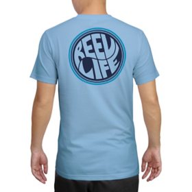 Reel Legends Mens T-Shirt Size M Light Blue Florida Flag with Marlin Long  Sleeve