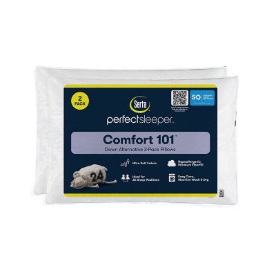 Serta 2 Pack Comfort 101 Bed Pillows, Queen:- Queen