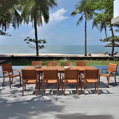 Amazonia Logan Outdoor Dining Set Teak Finish, Choose Size - Sam's Club