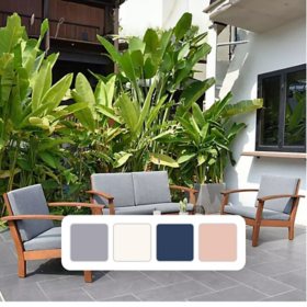 Amazonia Valencia Eucalyptus Deep Seating Set, 4pc