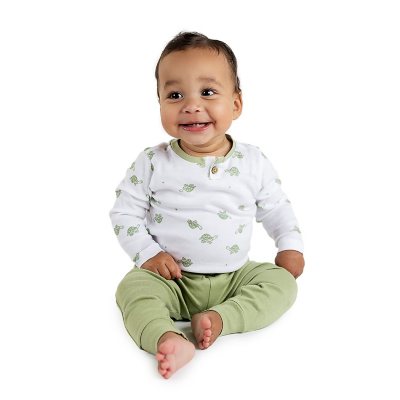 Burt'S Bees Baby 4Pc Outfit Set Green 3M:- Green, 3M