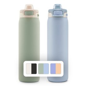 Ello Pop & Fill 22oz. 2-Pack Stainless Steel Water Bottle with Leak Proof Locking Lid