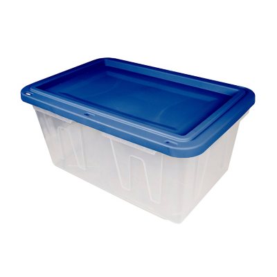 Tough Box 160 Quart Heavy-Duty Storage Tote, Clear Base/Blue Lid - Sam's  Club