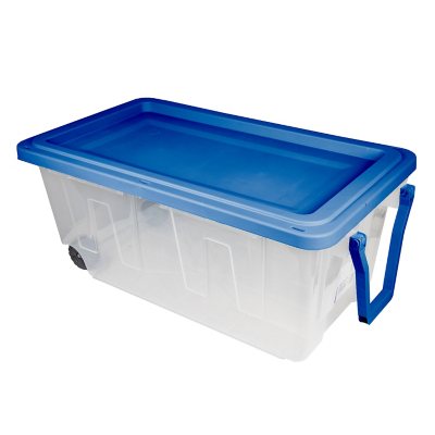 Sterilite 160-Quart Clear Wheeled Latch Storage Tote with Handle