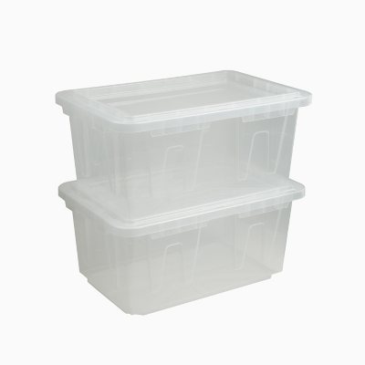 60 qt. Plastic Storage Bin with Lid in Clear (3-pack)