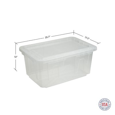 Superio Clear Storage Bin with Lid, Large Stackable Container with Lid, 32  Quart Wheeled Storage Box for Home, Tote for Garage, Storage, Clothing