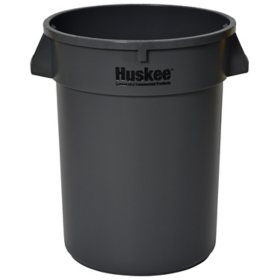 Huskee 32-Gallon Heavy Duty Trash Can, Gray