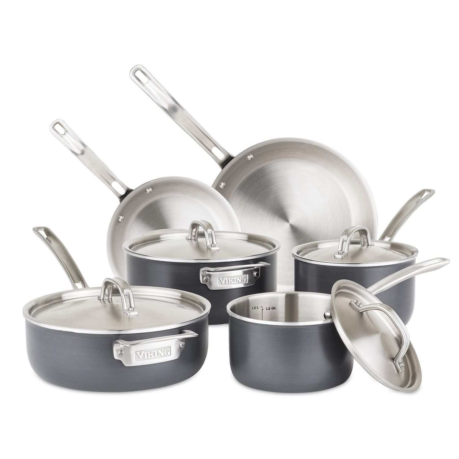 Viking 5-Ply 10-Piece Hard-Anodized Stainless-Steel Cookware Set