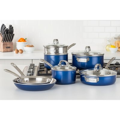 Viking 2Ply Aluminum and Stainless Steel 11Piece Cookware Set with Vented Glass Lids (Assorted