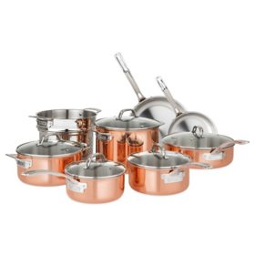 Viking 13-Piece Tri-Ply Copper Cookware Set 