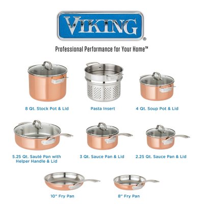 Viking 13-Piece Tri-Ply Copper Cookware Set - Sam's Club