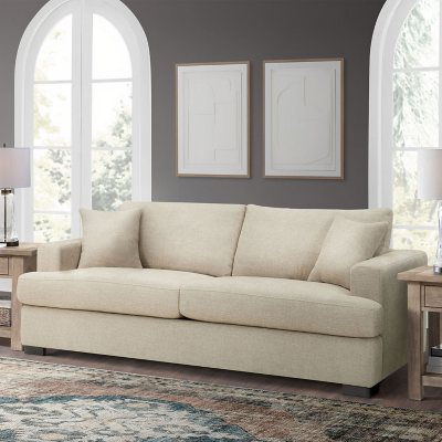 Cole & Rye Kye Polyester Sofa With Two Accent Pillows, Mink - Sam's Club