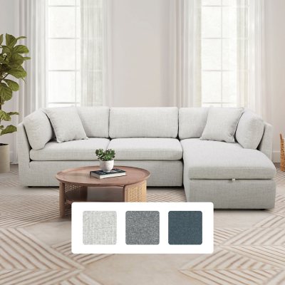 Member s Mark Lindsey Modular Fabric Sofa with Storage Ottoman Sam s Club