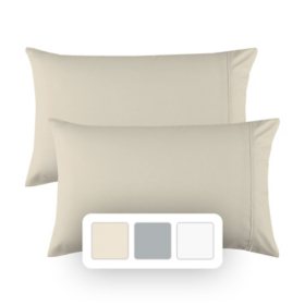 Aireolux Performance 600 Thread Count 100% Cotton Sateen Pillowcases (Assorted Colors and Sizes)