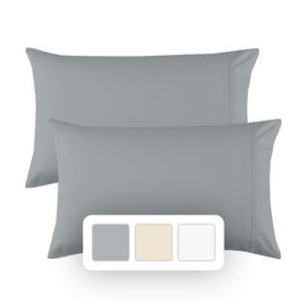 Aireolux Performance 600 Thread Count 100% Cotton Sateen Pillowcases, Assorted Colors and Sizes