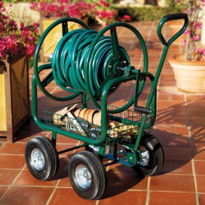 Steel Tube Hose Reel Cart w/Wire Basket - Sam's Club